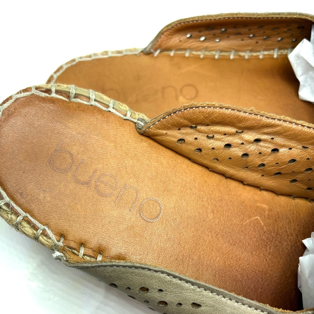 Bueno Tan Perforated Leather Espadrille Slides | 42 - Picture 6 of 10